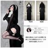 JUNDOMECY Sister cosplay sexy nun saint habit Halloween costume adult ladies cute long sleeve slit plus size outfit cross one-piece veil stockings