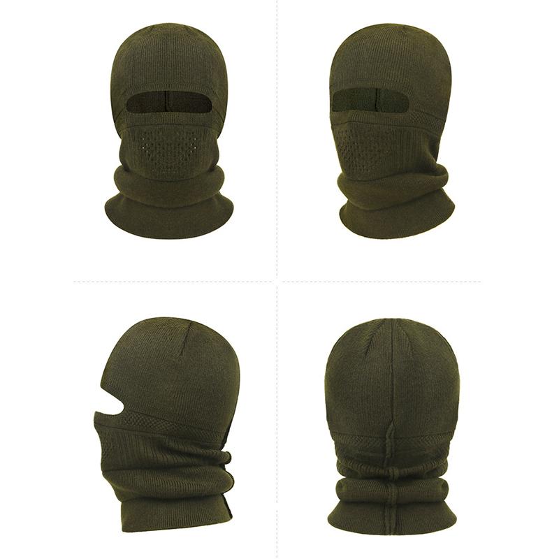 Winter Outdoor Verbundene Strickmütze Windschutz Warme Überzieh-Wollmütze
