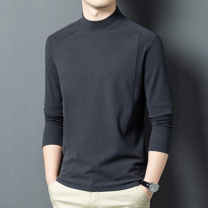 Men S Half High Neck Long Sleeve Casual Base Layer T Shirt
