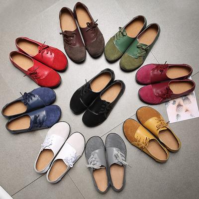 2024 Yeni Bağcıklı Kadın Ayakkabıları Giymesi Kolay Günlük Ayakkabılar Moda Kaymaz Düz Renk Bayan Loafer'ları Açık Hava Yürüyüş Düz Ayakkabıları Ayakkabı