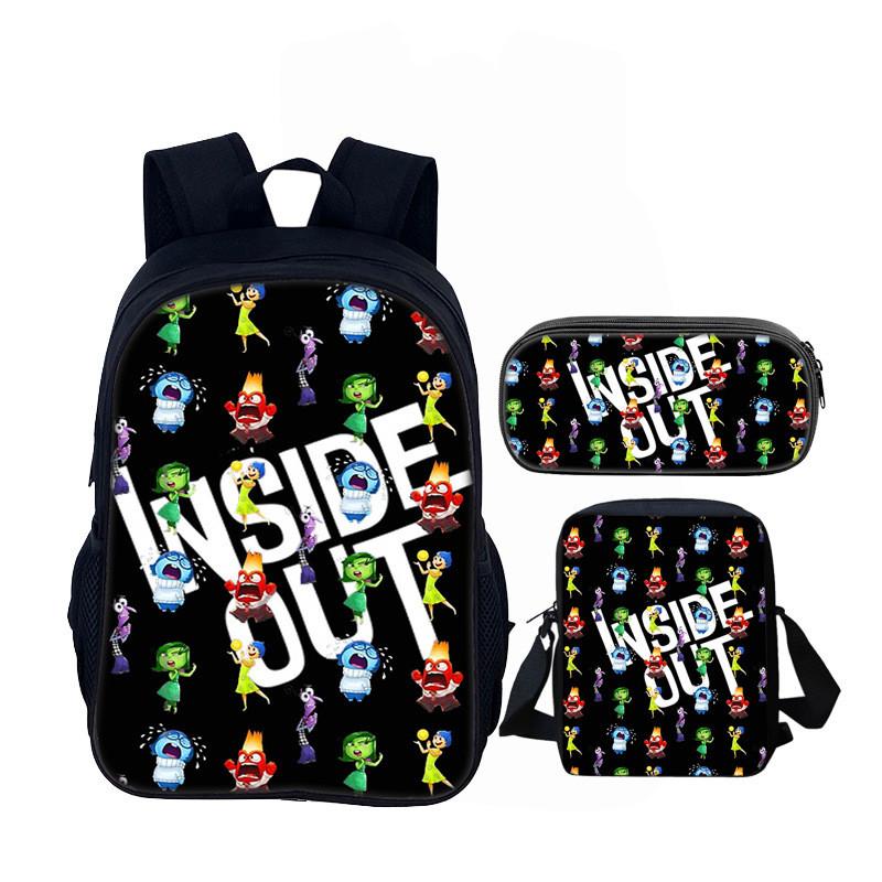 Inside Out 16inch School Backpack Set With Polyester Material For Kids And Teens