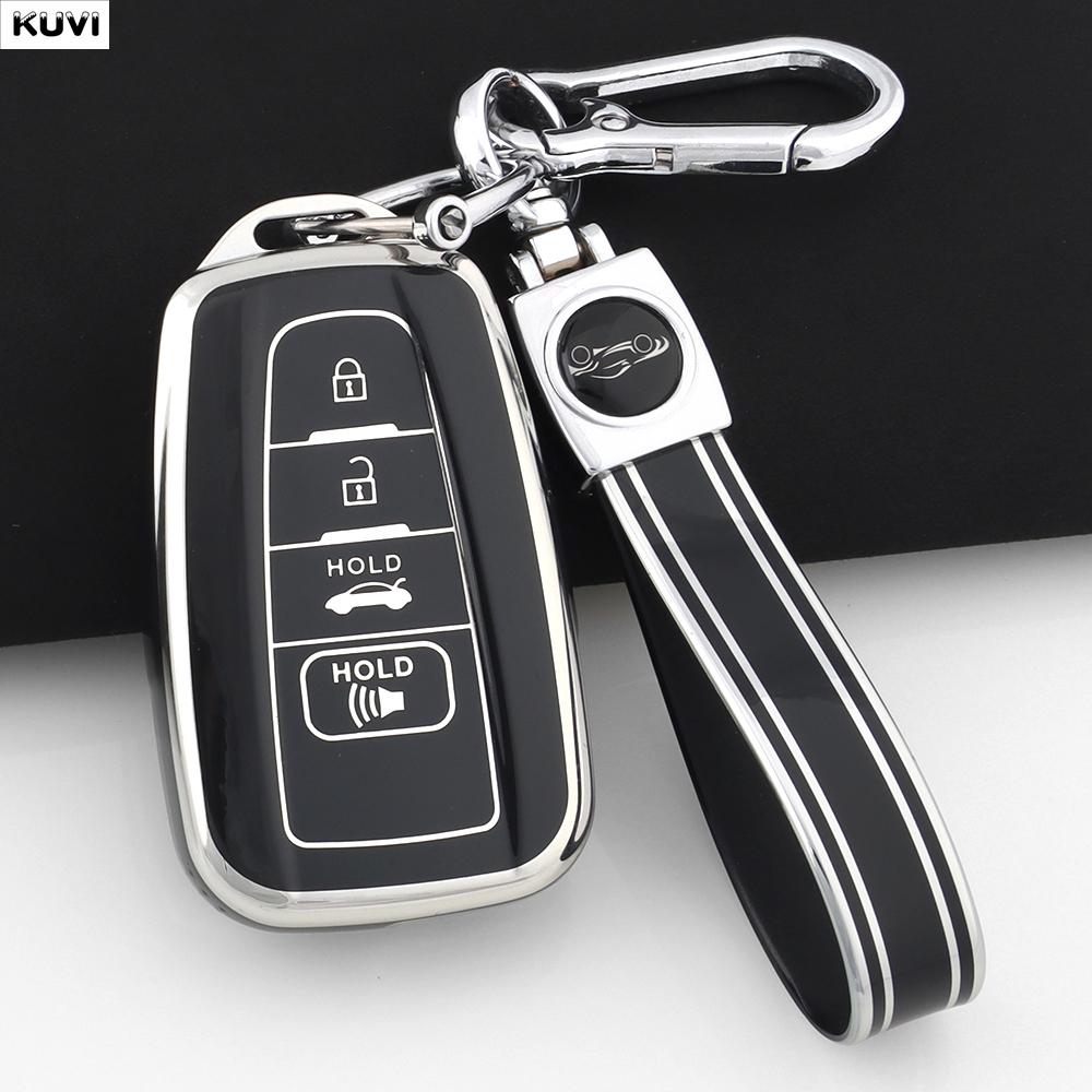 TPU Car Key Case Cover Shell For 4 Button Toyota Prius Camry Corolla CHR C-HR RAV4 Land Cruiser Prado Fob Keychain Accessories