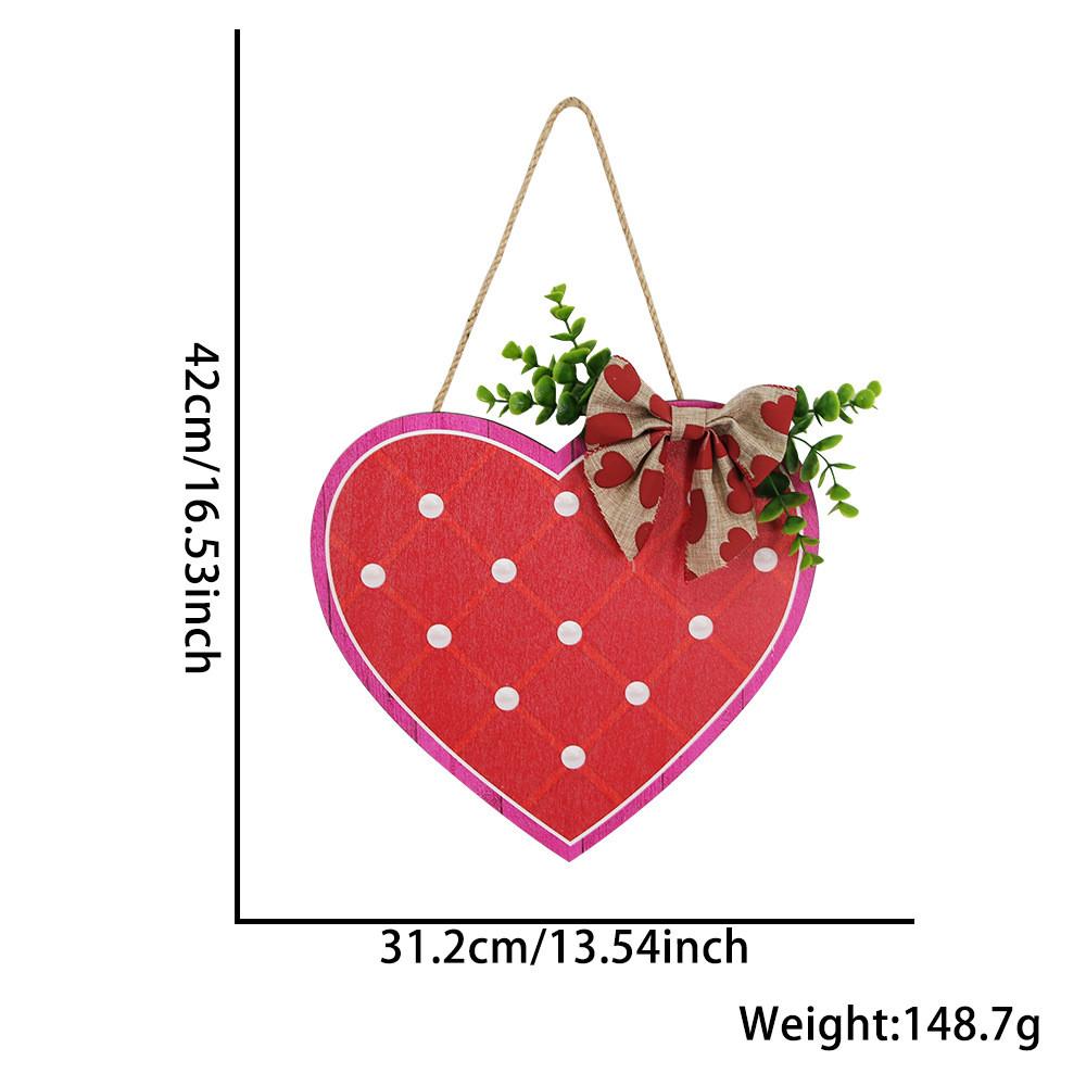 Charmantes Valentinstags-Willkommensschild aus Holz in Herzform mit entzückender Schleife zur Heimdekoration