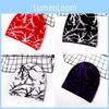 Acrylic Knit Cap Featuring Lightning Graphics For Street Fashion Enthusiasts