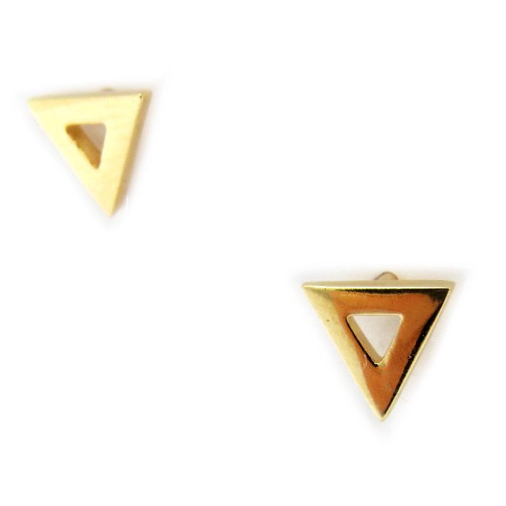 Les Trésors De Lily [N2595] - Boucles Plaqué Or 'Triangle' doré - 6x6 mm