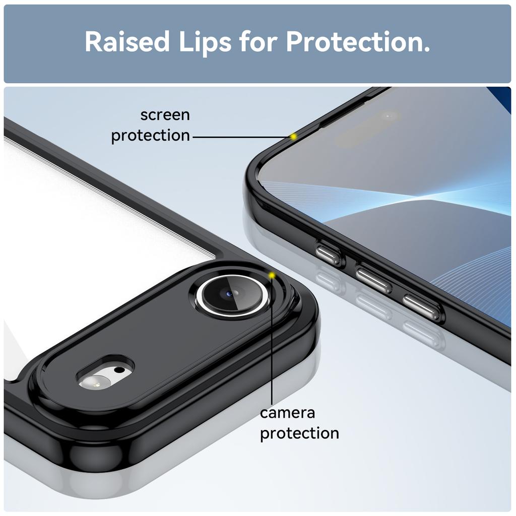 For iPhone 17 Air Back Cover WANLONFENG XC Series TPU Acrylic Phone Case with Tempered Glass Film