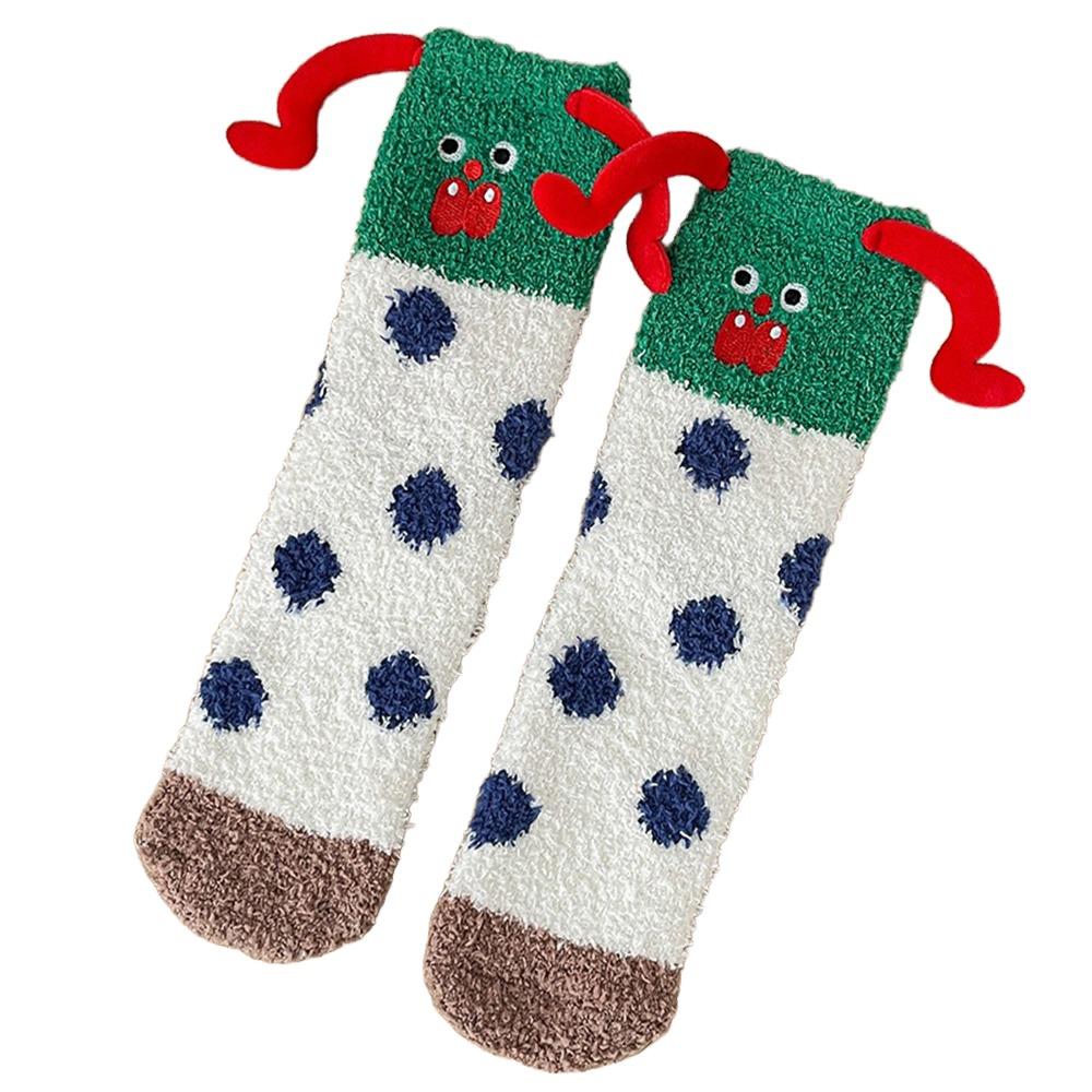 1pair 3D Cartoon Coral Fleece Socks Funny Fluffy Thicken Floor Socks Creative Funny Socks Winter