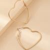 Jewelry Personalized Hollow Heart Stud Earrings, Versatile Temperament Contour Geometric Earrings Women