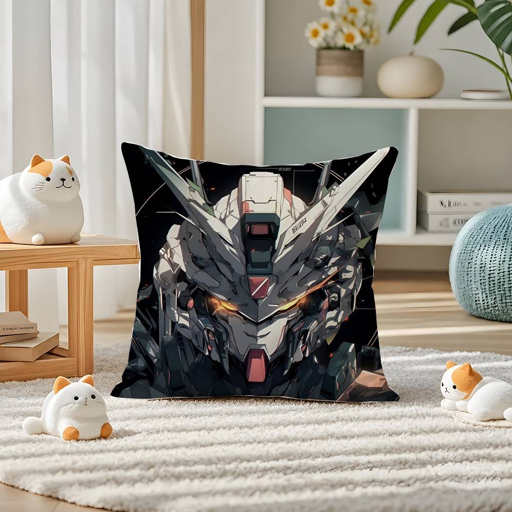 Mobile Suit Gundam Strike Gundam Anime Plush Pillow Cover Soft Short Plush Cushion Cover For Sofa Bedroom Home Decor Gift