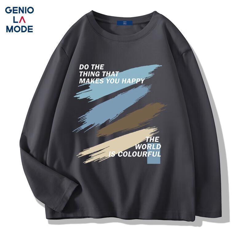 Мужская тяжелая футболка с длинным рукавом GENIOLAMODE XL