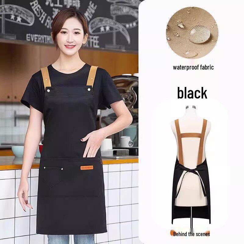 Custom Logo Waterproof Waist Apron for Milk Tea, Hot Pot, and Coffee Shop Staff