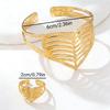 Women's Fashionable Metallic Heart Cutout Bangle and Ring Set