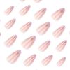 French Pink False Nails 24Pcs Almond Shape With Bowknot Decoration For Wedding Party