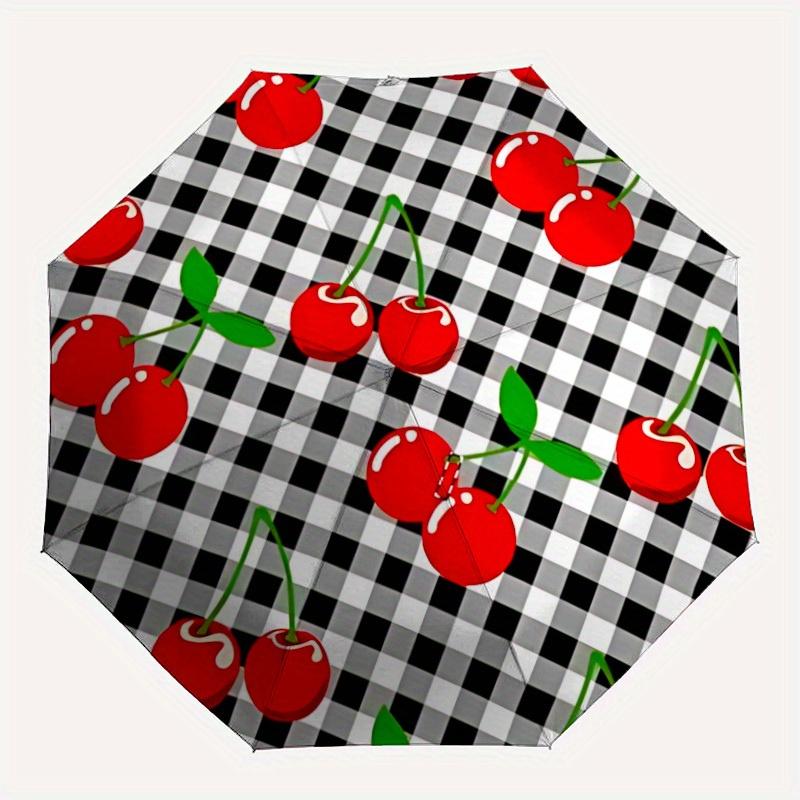 

1pc Cherries Automatic Open/Close Umbrella, Ideal Fan Gift for Birthday, Christmas, Trendy Fashion y250828042