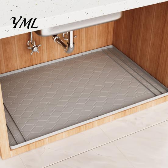 Easy Clean Shelf Liner Silicone under Sink Mat with Raised Edge, Waterproof Leak-Proof Non Heavy Duty Under Slip Cabinet Liner, Oil-proof Washable