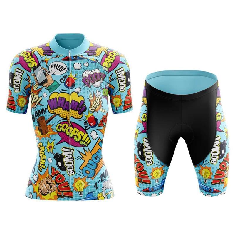 

2026 Summer Breathable Cycling Suit Set Cartoon Women s Bike Jersey Fashion Girl Bicycle Clothes Quick-dry Mountain Bike Clothing Ciclismo Mujer S