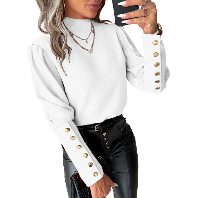 Dámské sexy krajkové topy s odhalenými zády, dámské halenky s dlouhým rukávem a knoflíky, OL kancelářská blůza