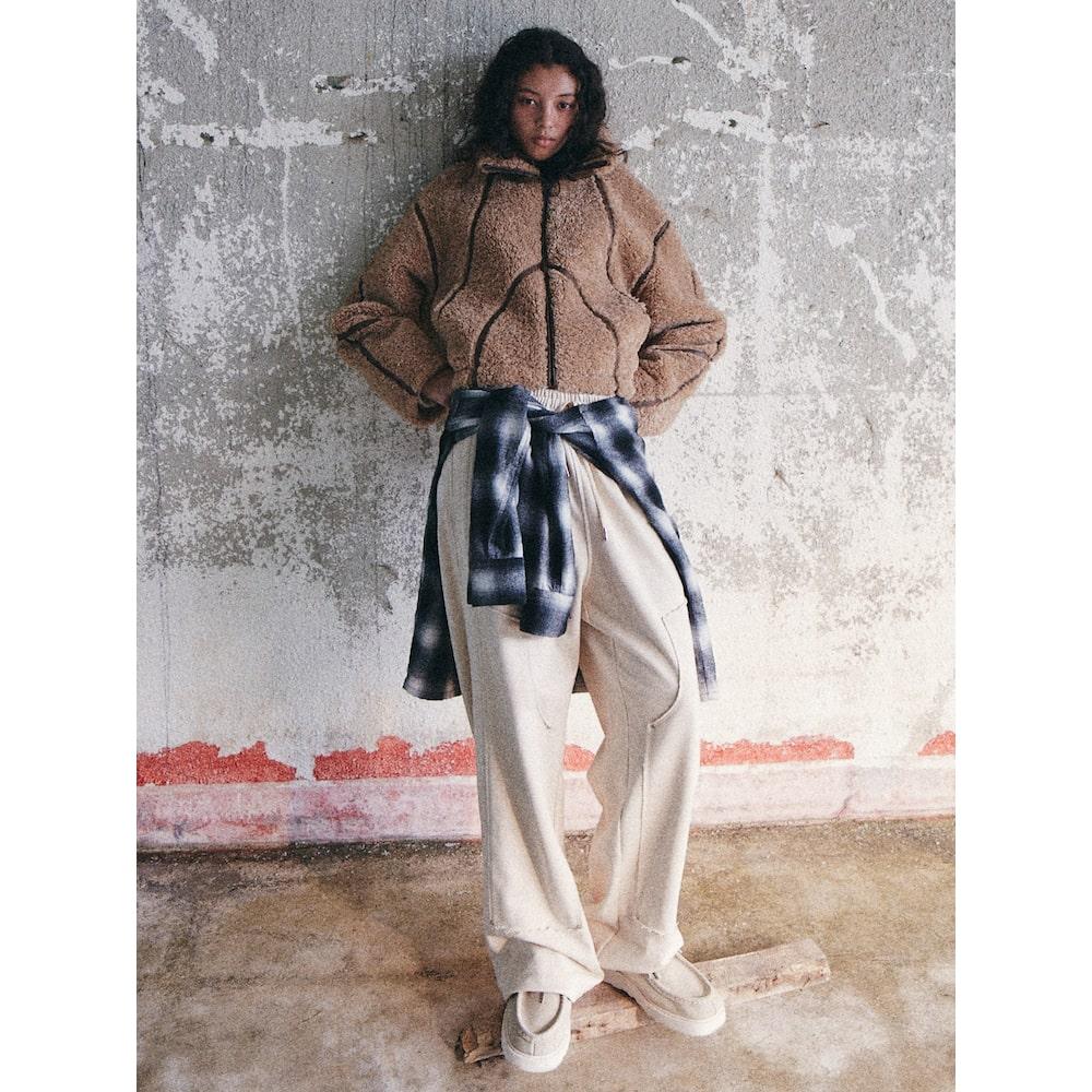 Saendeusaundeu Carpenters Sweat Pants Beige