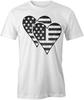 AMERICAN FLAG HEART TShirt Tee Short-Sleeved Cotton USA CLOTHING S1WSA270