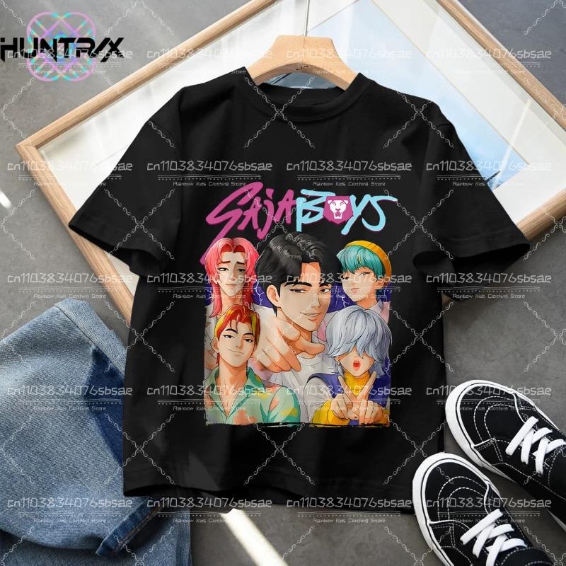 Kpop Demon Hunters Cartoon Tee Shirt Harajuku Cool Kids T-shirts Cotton Summer Tops Saja Boys Outfits Gift Baby Girl Boy Clothes