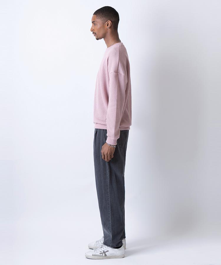 Seuteulaikeu Drop Shoulder Loose Pullover (Pink)