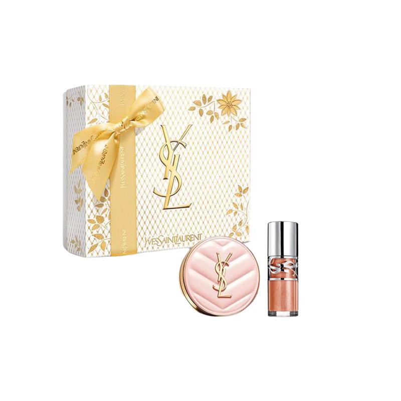 SAINT LAURENT Pink Air Cushion Lipstick Makeup Sets Long Lasting No Transfer 12g+6ml Gentle