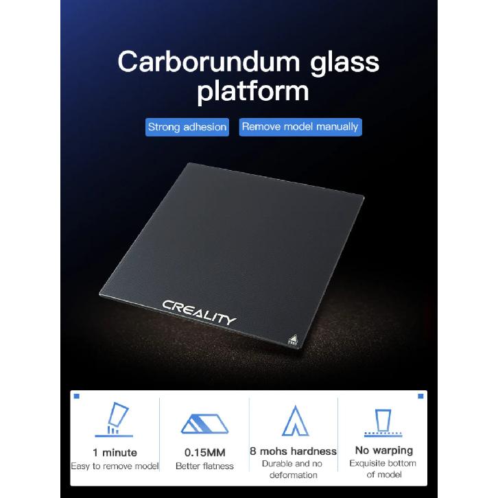 Creality Ender 3 Glass Bed Upgraded 3D Printer Tempered Glass Plate Build Surface 235x235x4mm for Ender 3/Ender 3 Pro/Ender 3 V2