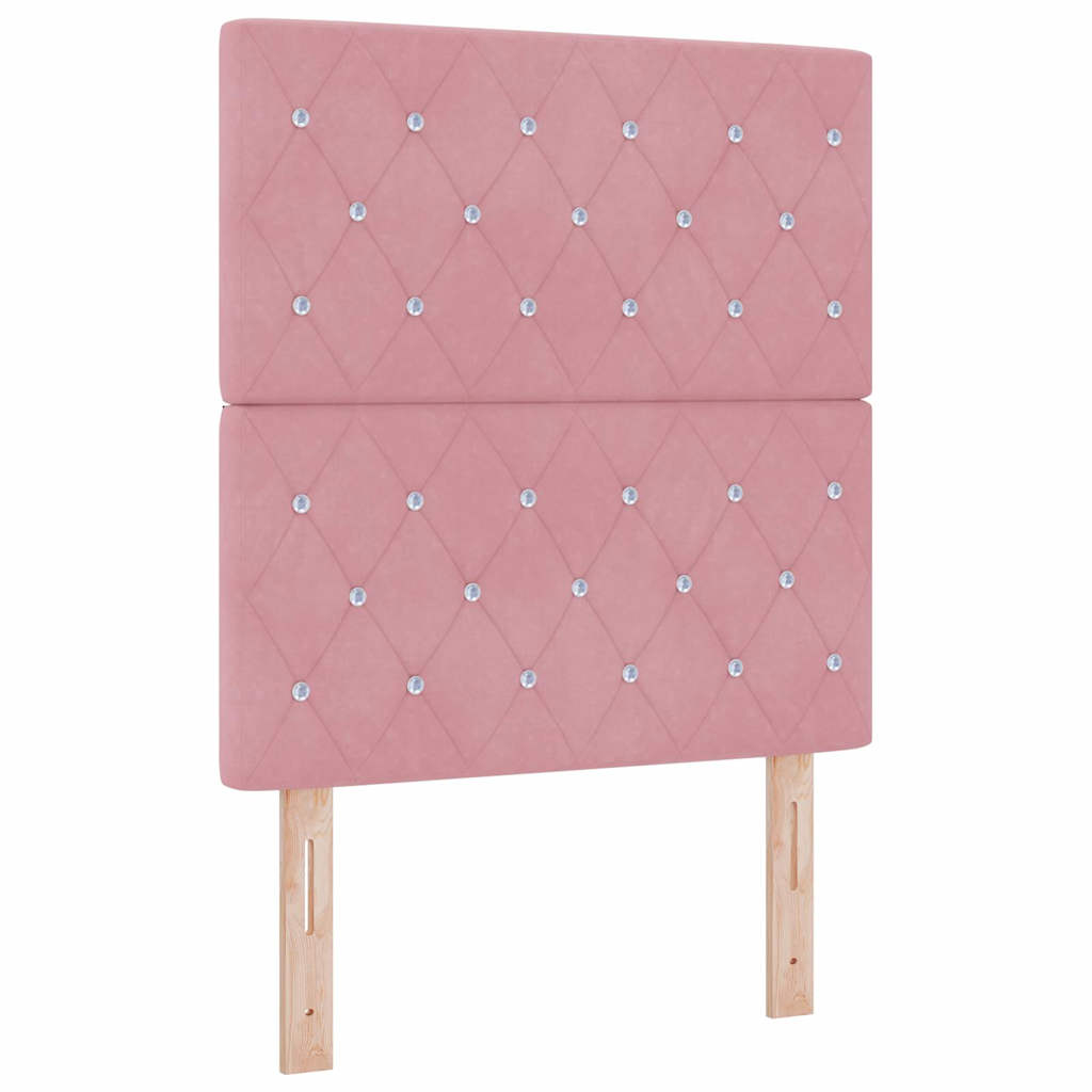 Boxspring Bed with Headboard Pink 80 x 200 cm Velvet
