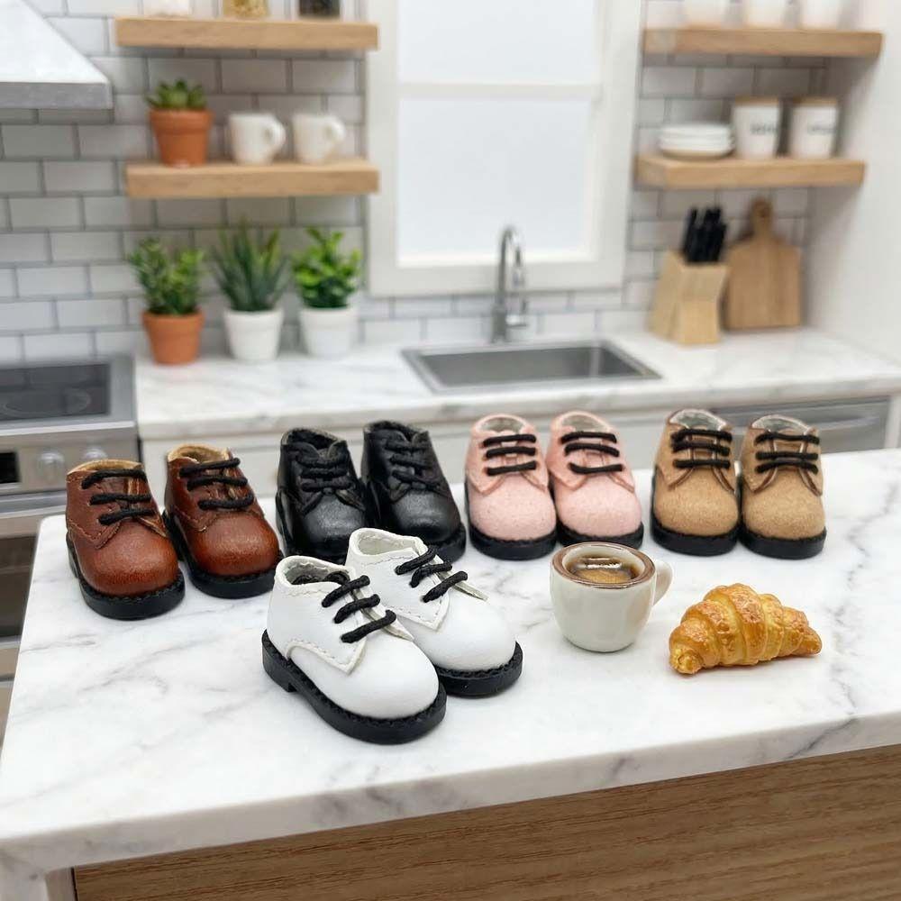 1Pair PU Leather Doll PU Leather Shoes Shoes Doll BJD Doll PU Shoes  Children Toys