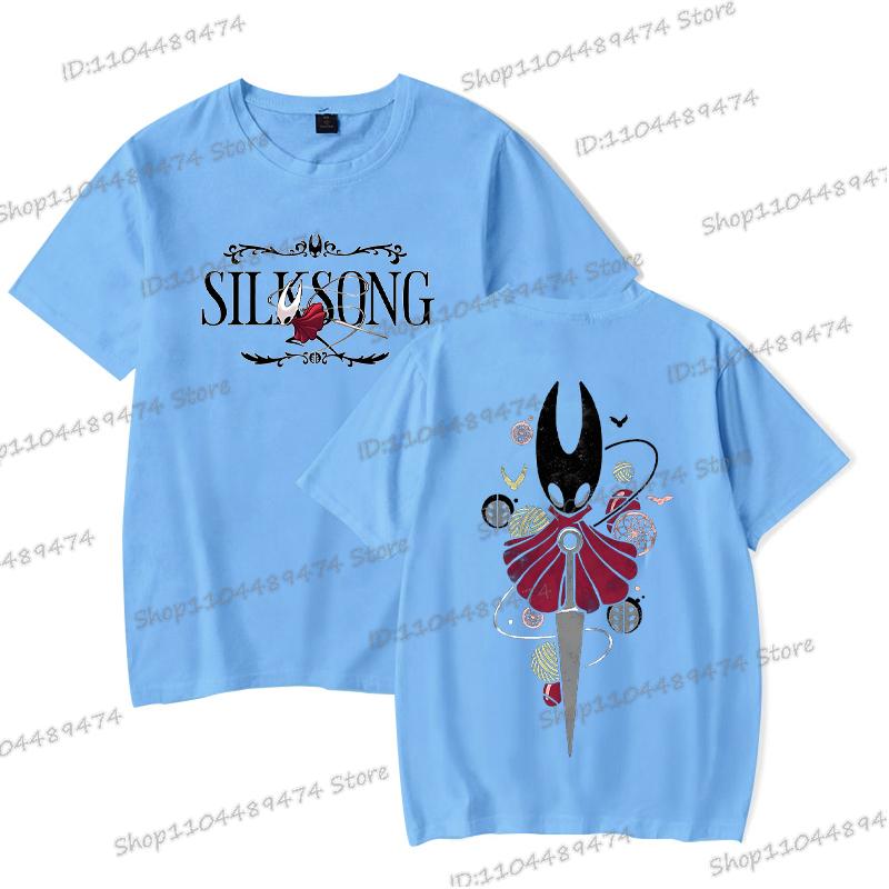 Hollow Knight Silksong Funny Game T-shirts Men Women Crewneck Short Sleeve Y2K Tops Cartoon Style Hollow Knight Unisex Tshirt