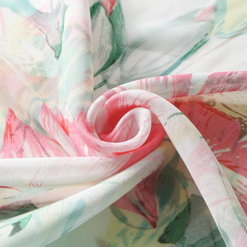 New Qiaoqisha Silk Scarf Women In Spring Summer Autumn Flower Printed Sunscreen Winter Versatile Fashion Color Long