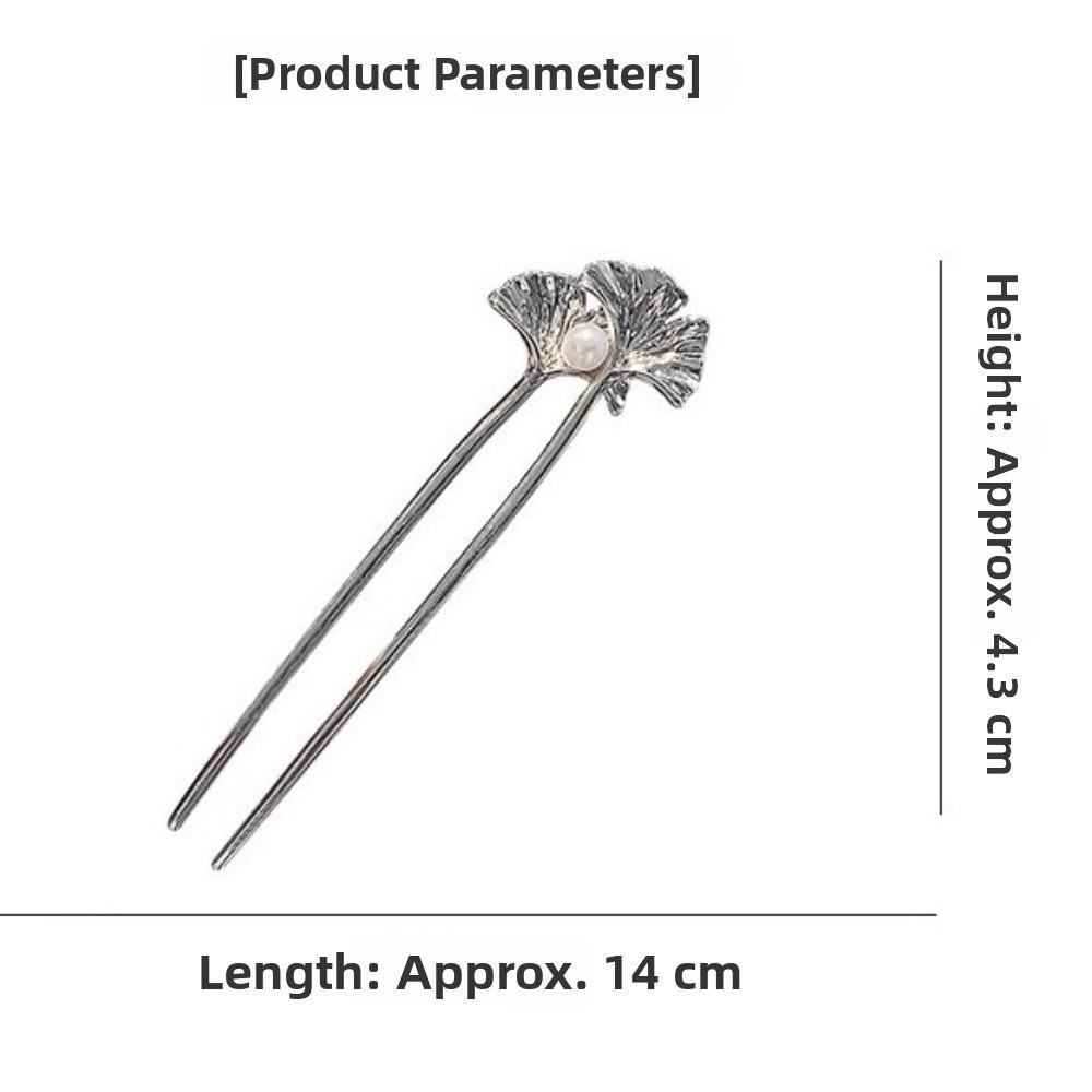 U Shape Ponytail Clip Ginkgo Biloba Pattern Headdress Accessories Elegant Chinese Hairpin  Women