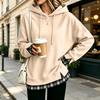 Women's Long Sleeve Striped Sweatshirt Casual Loose Fit Two Piece Look Top