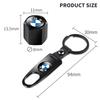 Car Badge Car Wheel Tire Valve Stems Cap With Keychain Keyring For BMW F07 F34 F10 F20 F48 F39 F30 F25 F26 F15 F16 F22 F32 E90