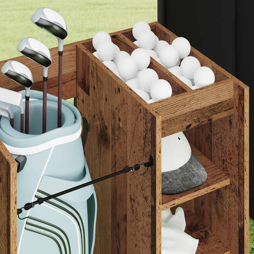 Golftafelkast met Wielen Rustieke Houtlook 65 x 45 x 98 cm
