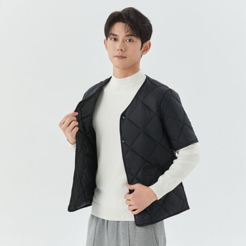 New Winter Men's Short-sleeved Fleece Warm Home Cotton-padded Clothes Men's Cotton-padded Clothes Top 2455