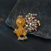 Creative Cartoon Animal Brooch Alloy Full Diamond Niche Design Bouquet Duckling Clothing Pin Cardigan with Accessories