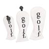Golfschlägerkopfhauben PU-Leder Wasserabweisend Sportlicher Stil Abriebfest Golfschlägerkopfhauben Set für Training Weiß