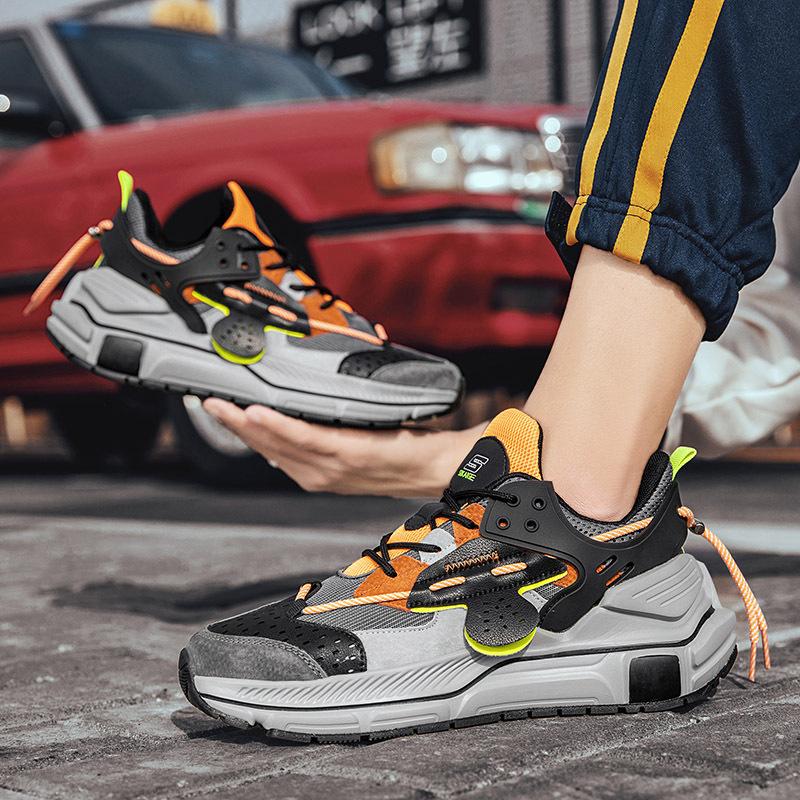 Casual shoes men's 2025 autumn new splicing dad shoes Korean version of fashion trend versatile breathable catwalk shoes