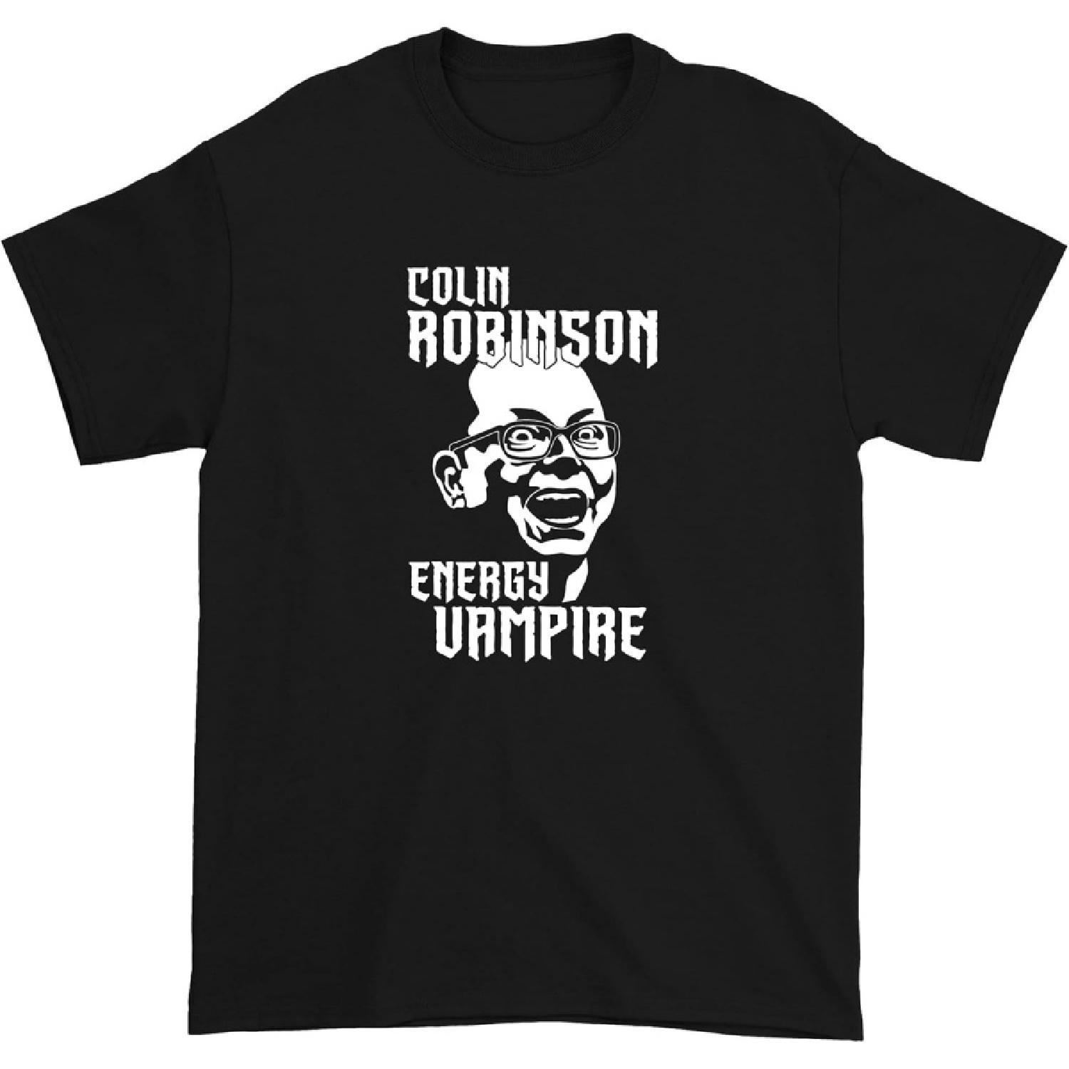 FerociTees Colin Robinson Energy Vampire Shadows Mens T-Shirt, Black, Medium S