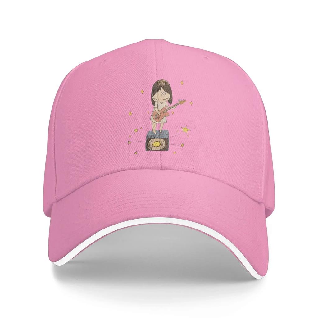 Yoshitomo Nara Playing Guitar Sun Baseball Cap  Summer Y2k Retro Trucker Hat For Men Adult Outdoor Gym Snapback Cap