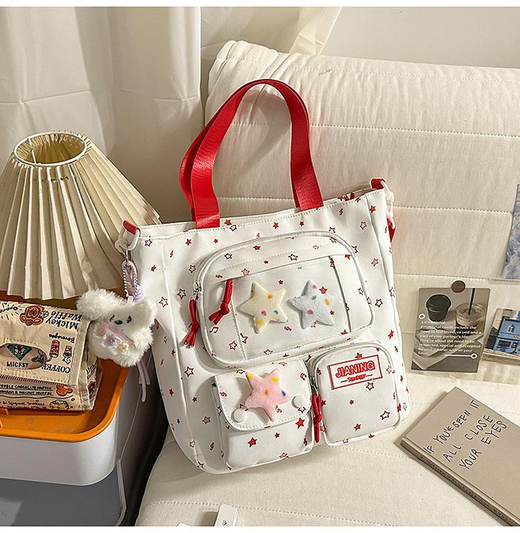Schoolbag Japanese ins new high-value schoolbag, sweet star bar pain bag, lightweight and versatile backpack for junior high school students