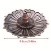 1pc,Elegant Metal Lotus Incense Holder,Gourd-Shaped Cone and Stick Incense Compatible, Decorative Copper (Without Incense)