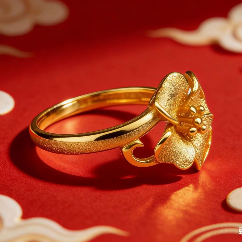 Classic Vietnamese Sand Gold Fire-Baked Wedding Ring – Stylish, Durable, Non-Tarnishing Jewelry