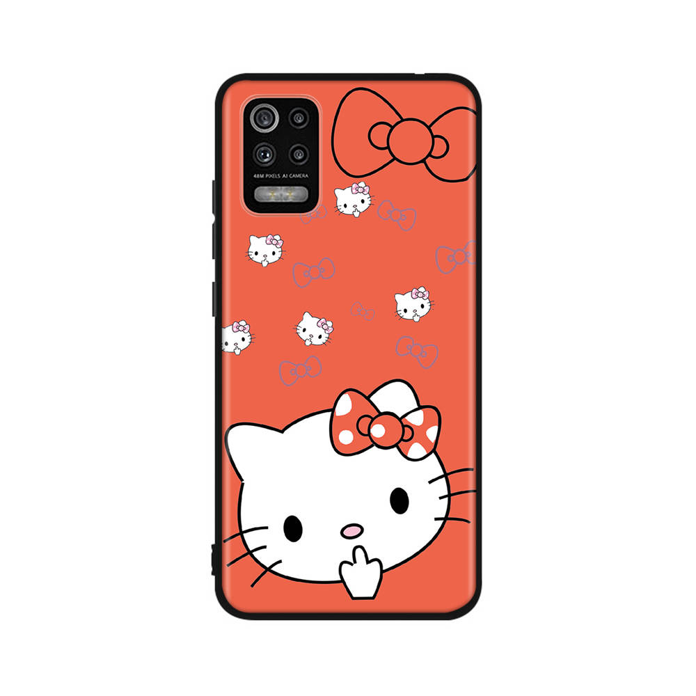 KT67 Hello Kitty Cartoon Case for iPhone 16 15 Plus 14 13 12 11 Pro 8 7 6S 6 SE 5S X XR XS Max Realme C30 C33 C31 9I Huawei P30 Black Sofe Cover