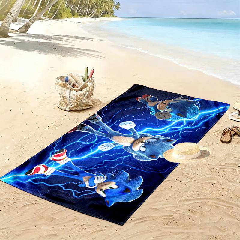 1pc SONIC Beach Towel, Outdoor Activities Perfect Summer Travel Supplies, As A Gift for Festivals