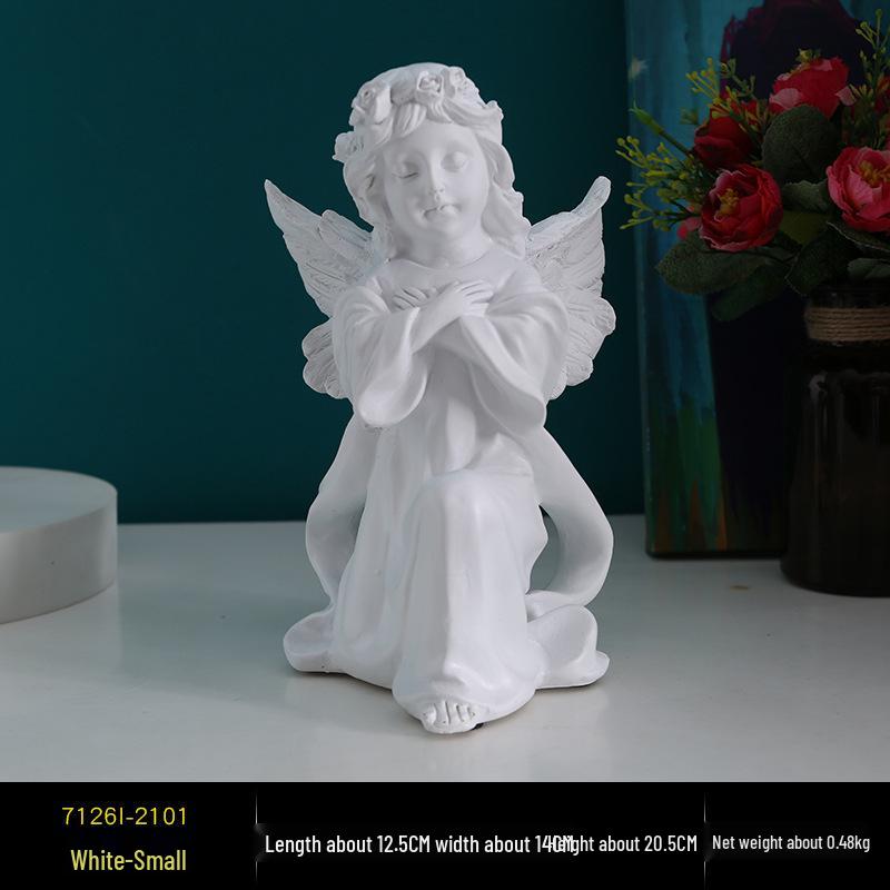 Europäische Retro Engel Figur - Kleine Mädchen Gipsstatue für Kirche Hochzeiten & Fotografie Dekor