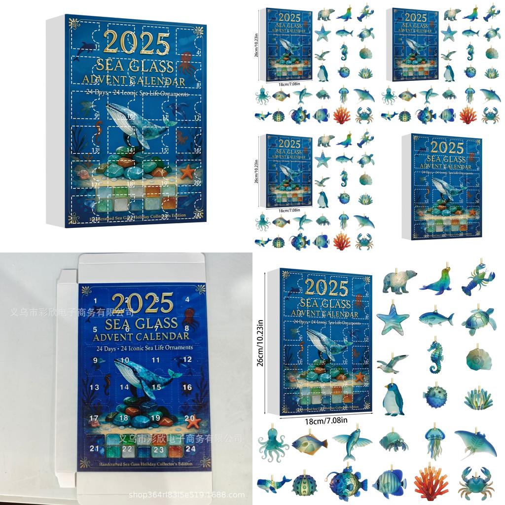 Christmas Holiday Acrylic Marine Animal Decor Set For Tree And Party Decorations