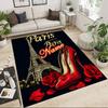 1PC Custom Name Parisian Elegance Theme Floor Mat Ideal for Living Room, Game Rooms, Office, Bedroom,Floor Mat Playful Design