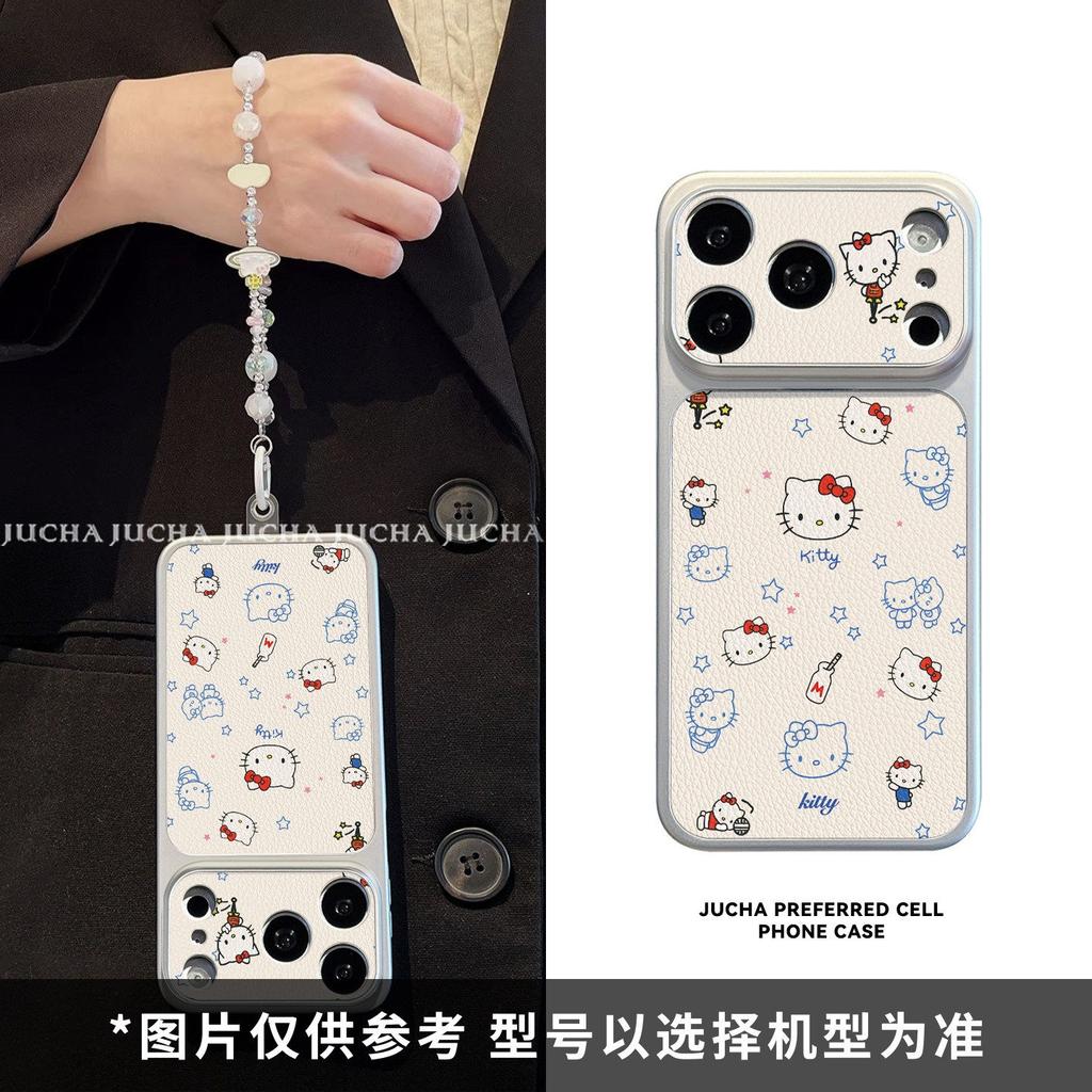 Applicable To Iphone11 Mobile Phone Case Personalized Cartoon 11pro All-inclusive Lens Anti-drop Belt Bracelet I Star Hello Kitty